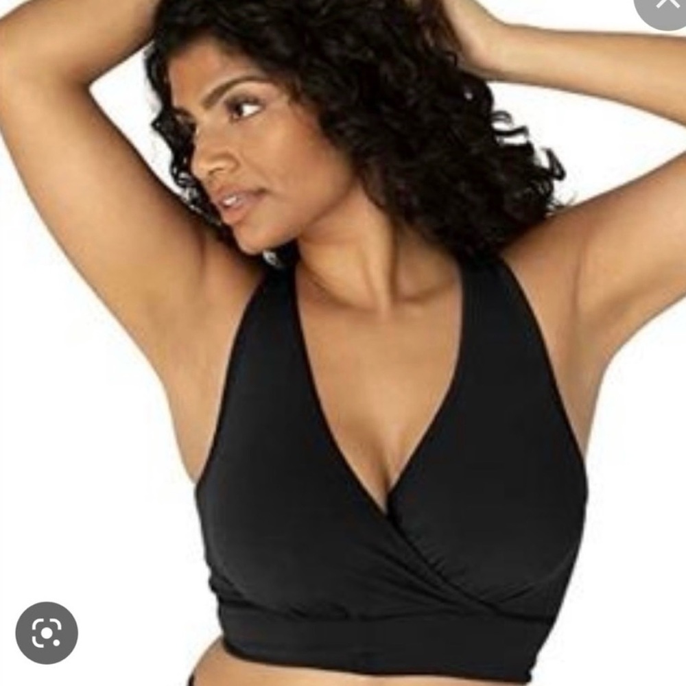 Kindred Bravely French Terrycloth Racerback Nursing Extra Soft Black Size Large